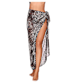Miniatyrbilde 1 av 3: Leopardmønstret Chiffon Strand Sarong Wrap Skjørt for Kvinner Badetøy