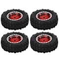 Pikkukuva 7 / 8: 4 kpl RC-auton vanteita, mesh-vanteet ja renkaat, Xiaomi Jimny XMYKC01CM 1/16 kauko-ohjattaville autoille, punaiset