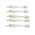 Miniatyrbilde 7 av 8: 5 stk Hardt fiskedrag Simulering blekksprut falsk agn kroker kunstig blekksprut dobbel krok JigLuminous White