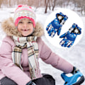 Miniatyrbild 7 av 8: Barnvantar Vinter Vindtät Vattentät Skidhandskar Fleecefodrad Tjocka varma handskar för pojkar Flickor Utomhuscykling Skridskoåkning Skidåkning