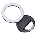 Miniatyrbillede 4 af 8: Clip On Ringlys til telefon 180 graders rotation 3 farver LED Selfie Ringlys til telefon Tabletter Bærbare computere Sort