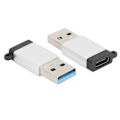 Pikkukuva 7 / 8: Adapteri USB3.0 - TypeC USB C - USB OTG Plug Play -muunnospää tiedonsiirtoon (Hopea)