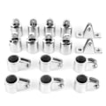 Miniatyrbilde 1 av 8: 16 stk M6 Båt Marine Hardware Tilbehørsett 8 stk Skyvehetter 6 stk Skyvehylser 2 stk Basfeste Hengsler
