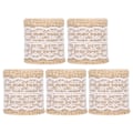 Miniatyrbillede 1 af 8: 5 stk Burlap Bånd Spids Linned Rulle Jute Bælte DIY Håndlavet Hessian Rem Håndværk Dekorationer (Hvid)