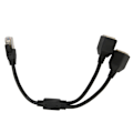 Miniatyrbillede 6 af 8: RJ45 Ethernet Adapter Kabelforlænger 1 til 2 Porte Fremragende Forbindelse Overførsel God Signal Ethernet Socket Adapter