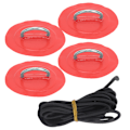 Miniatyrbillede 1 af 8: 4 stk oppustelig bådkajak DRing Pad Patch Marin fast spænde med elastisk bungee-line (rød patch)