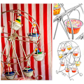 Miniatyrbild 5 av 7: Charmed Pariserhjul Cupcake Stand 8 Cupcakes Display Stand för karneval och cirkus temafest