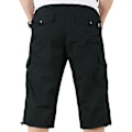 Pikkukuva 3 / 4: Miesten XL Mustat 3/4 Pituudet Cargo Combat Shorts Elastisilla Vyötäröllä