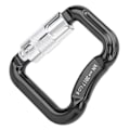 Miniatyrbillede 8 af 8: Klatrekarabiner Heavy Duty God Fleksibilitet Holdbar Let Karabiner Klip Klatring til Paraglider Sort