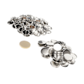 Miniatyrbilde 5 av 7: 100 Sett Nål-Bak Knappdeler Robust Metall Plast Rustfritt Utjevningsknapp Tilbehør for Badge DIY 44MM