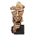 Miniatyrbild 1 av 7: Silence Is Gold Staty Antik finish Färgfast stabil bas Hållbar Resin Thinker Staty för Family Office Library