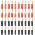 40 stk Bananhøjttalerstik Ledningsstik 4 mm diameter Forgyldt messing Rød Sort Universal