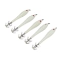 Miniatyrbilde 3 av 8: 5 stk Hardt fiskedrag Simulering blekksprut falsk agn kroker kunstig blekksprut dobbel krok JigLuminous White