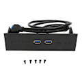 Miniatyrbillede 2 af 8: 5,25-tommer frontpanel 2-ports USB-port Optisk enhed Frontpanel USB 3.0 til 19-bens metal optisk enhedsskuffe til PC Computerkabinet