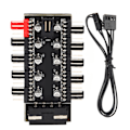 Miniatyrbild 1 av 8: PC Chassi Fläkt Hub Dator Tempreture Regulator 4pin CPU Kylning Hub för datorfodral Med PWM Cable4D Interface