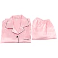 Miniatyrbild 1 av 5: Emulering Silk Pyjamas Långärmad Fritidskläder Pure Pink Andas Bekväm för hemmasovning