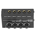 Miniatyrbillede 6 af 8: 4-kanals Mixer AC 100V‑240V Sort Ultra Lav Støj 4-kanals Kompakt Mixer til Guitarer Bas Keyboard EU Stik