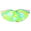 Lysende LED-nederdel til piger 2-12 år, elastisk 3-lags lys prinsesse LED-dansenederdel - Yvan green