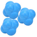 Miniatyrbillede 7 af 8: 3 stk Hex Bounce Reaktion Bold TPR Koordination Refleks Træning Sport Fitness Træningsbold Blå