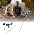Miniatyrbilde 6 av 8: Stål Fiske Stang Holder Jordsmonn Stativ 360 Grader Roterende Fiske Stang Holder for Utendørs Fiske