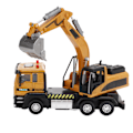 Miniatyrbild 8 av 8: 1/50 Engineering Grävmaskin Modell Legering Pull Back Konstruktion Fordon Leksak för barn Pojkar Flickor Present
