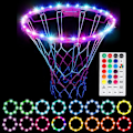 Miniatyrbilde 1 av 8: LED-lys for basketballkurv med fjernkontroll - 4 moduser, 16 farger, vanntett for trening og spill utendørs om natten