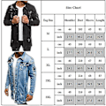 Miniatyrbillede 5 af 5: Distressed Denim Shacket med Lommer i Lyseblå - Mænds Langærmet Jakke (Størrelse 2XL)