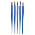 Miniatyrbilde 3 av 8: Trefylt Dip Pen Hjemmekontor Kunstmaling Kalligrafi Reservoarpennsett Gave Royalblue Tynn Langt Håndtak