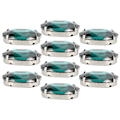 Miniatyrbillede 2 af 8: 10 stk. Sy På Rhinestones Krystaller Skinnende Knapper Dekoration til DIY Håndværk Tøj Sko Tasker 1,8 x 2,5 cm Grøn Oval
