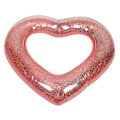 Miniatyrbilde 7 av 8: Rosegull Paljetter Hjerteform Blinkende Glitter Oppblåsbar Hjerte Poolring for Barn Voksne 120 cm/47,2 tommer