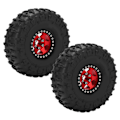 Miniatyrbillede 2 af 8: 2 stk. 1,9 tommer hjulfælgssæt Metalfælge gummidækssæt til Axial SCX10 1/10 RC Crawler CarRød og Sort