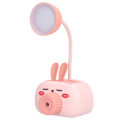 Miniatyrbillede 3 af 8: LED foldbar skrivebordslampe Tegnede Dyr Multifunktionel Bordlampe Penneholder Blyantspidser til hjemmekontor Rosa