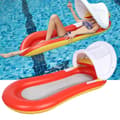 Pool Float med Kapell Uppblåsbar Pool Float Flotte Bekväm Hållbar Utomhus Vattensäng
