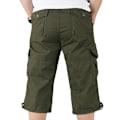 Miniatyrbillede 3 af 4: Lange Elastiske Cargo Combat Shorts til Mænd - Army Grøn