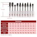 Miniatyrbillede 6 af 8: 10 stk 1/8 tommer (3 mm) skaft Tungsten stålkarbid roterende filer Skæring grader Bits til træ metal skæring gravering slibning