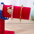 Miniatyrbillede 2 af 5: Smykke Display Stativ Enkelt Fashionabelt Armbånd Scrunchies Holder til Hjem Smykkebutik Showcase Rose Red Enkelt Række
