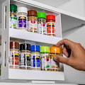 Miniatyrbild 3 av 4: 2-vånings kryddställ Utdragbar Köksförvaring Kryddburkar Organizer
