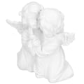 Miniatyrbillede 3 af 8: Englestatue Syntetisk Harpiks Omfavnende Form Hvid Engelpynt Til Skrivebordsdekoration Engel Venstre