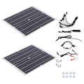 Miniatyrbilde 2 av 8: 25Wx2 solpanelsett 20V solcellepanel Nødlader for utendørsreiser og camping