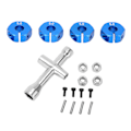 Miniatyrbilde 1 av 8: 4 stk 12mm Hjul Hex Drive Hub Adapter Kombinator Kobling med Pins Skruer RC Bil Reservedeler for 1/10 RC Bil Blå