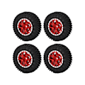 Pikkukuva 4 / 8: 4 kpl 7 mm metallivanteet kumirenkaat Axial SCX24 1/24 RC-autolle päivitystarvikkeet Punainen