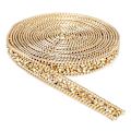 Miniatyrbillede 5 af 7: 5 Yards Rhinestone Bånd Krystal Mesh Rulle Wrap Plast Håndværk Dekorationer 1,5 cm Gyldne