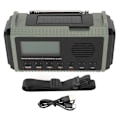 Miniatyrbilde 1 av 8: Nødradio FM AM SW WX 10000mAh Solcellelading Bærbar LCD Digital Display Håndsveiv Radio for utendørs bruk