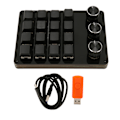 Miniatyrbild 1 av 8: Programmerbar knappsats 16 tangenter 3 knoppar Blå switch Mekanisk Hot Swappable Mini knappsats för Gaming Office Media