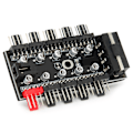 Miniatyrbild 4 av 8: PC Chassi Fläkt Hub Dator Tempreture Regulator 4pin CPU Kylning Hub för datorfodral Med PWM Cable4D Interface