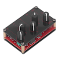 Miniatyrbillede 3 af 8: Mini Stereo Mixer 4 Indgange 1 Udgange 4 Kanaler Bærbar Stereo Linjemixer Kompakt Lydmixer til Studie Scene Små Klubber Bar 100 til 240V Rød EU Stik