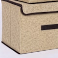Pikkukuva 7 / 8: 4 kpl Non Woven säilytyslaatikot Pölynkestävä taittuva kaksi suurta ja kaksi pientä kotitalouksiin Beige
