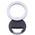 Miniatyrbillede 7 af 8: Clip On Ringlys til telefon 180 graders rotation 3 farver LED Selfie Ringlys til telefon Tabletter Bærbare computere Sort