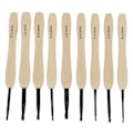 Miniatyrbilde 7 av 7: 9 ST heklepinner DIY-håndverk ergonomisk heklepinne med trehåndtak for hekleelskere for hender med leddgikt