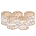 Miniatyrbillede 3 af 8: 5 stk Burlap Bånd Spids Linned Rulle Jute Bælte DIY Håndlavet Hessian Rem Håndværk Dekorationer (Hvid)